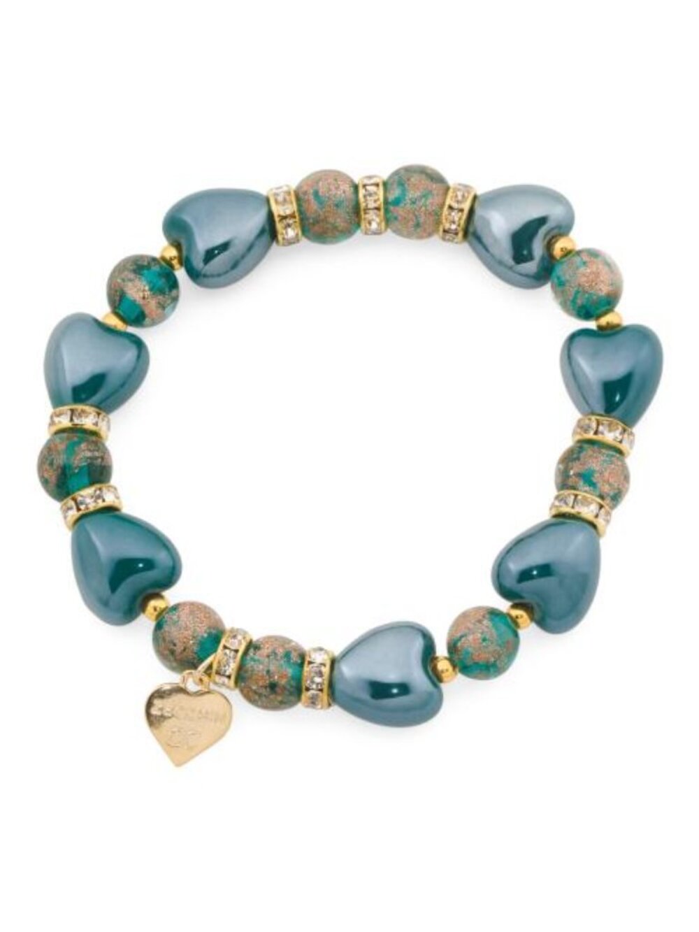 ZECCHIN Made In Italy Murano Glass Heart Stretch Bracelet